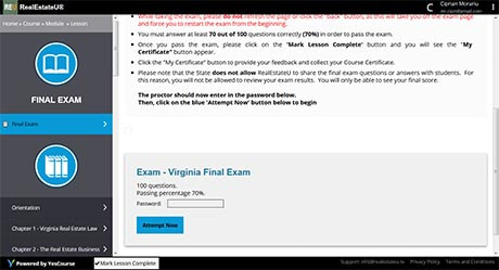 VA final exam.