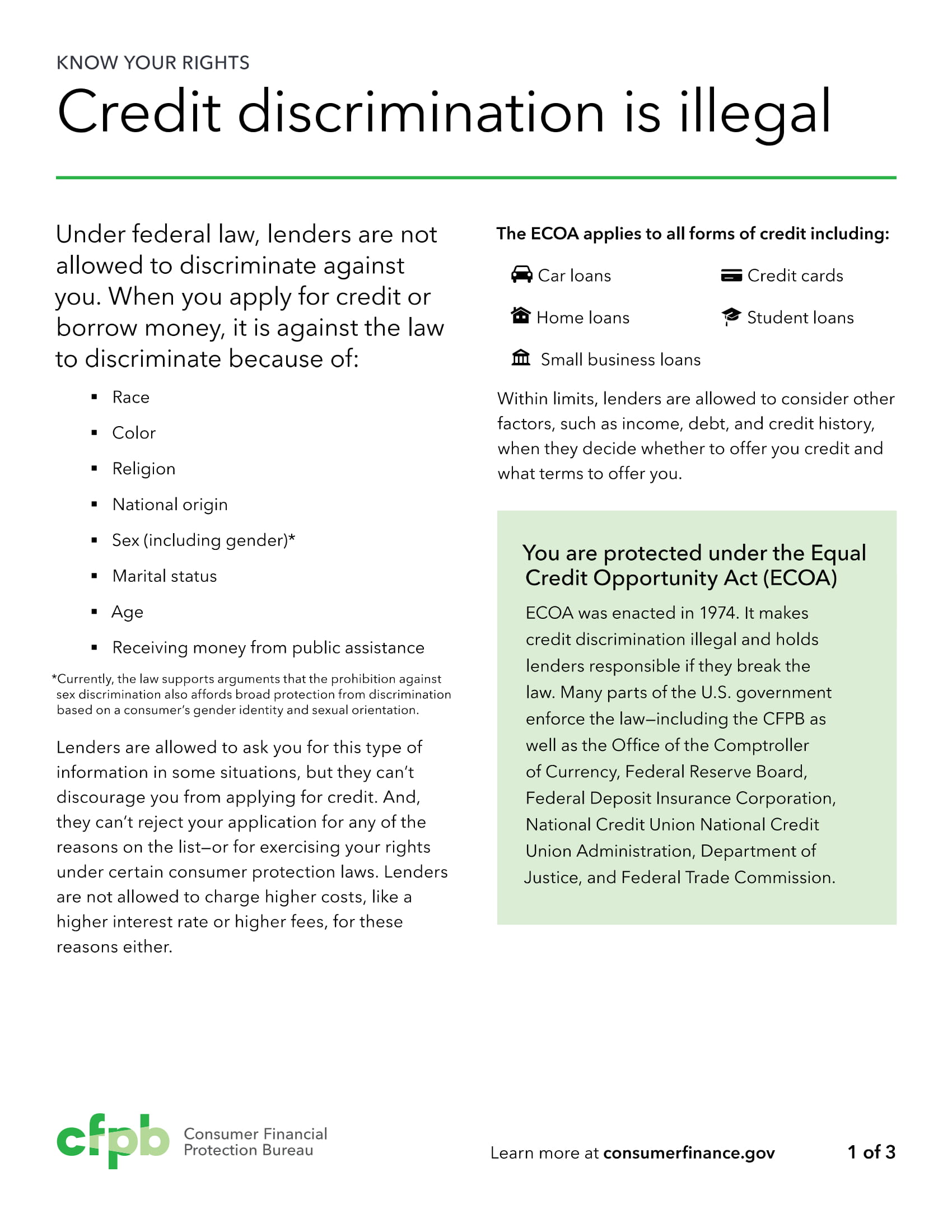 ECOA: Know Your Rights.