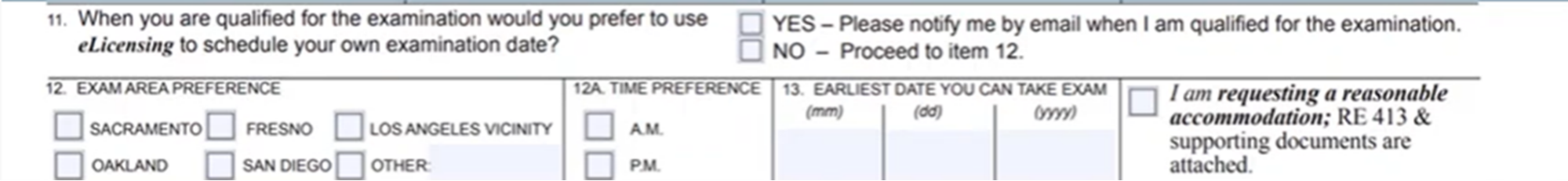 Screen grab of the Salesperson Exam form.