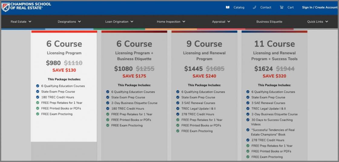 The blended classroom option for Champion School for their Texas Real Estate License course.