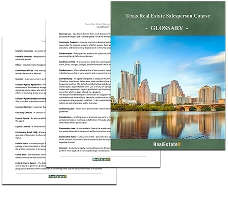 real estate licence Texas online: glossary